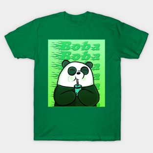 Green Boba Panda T-Shirt